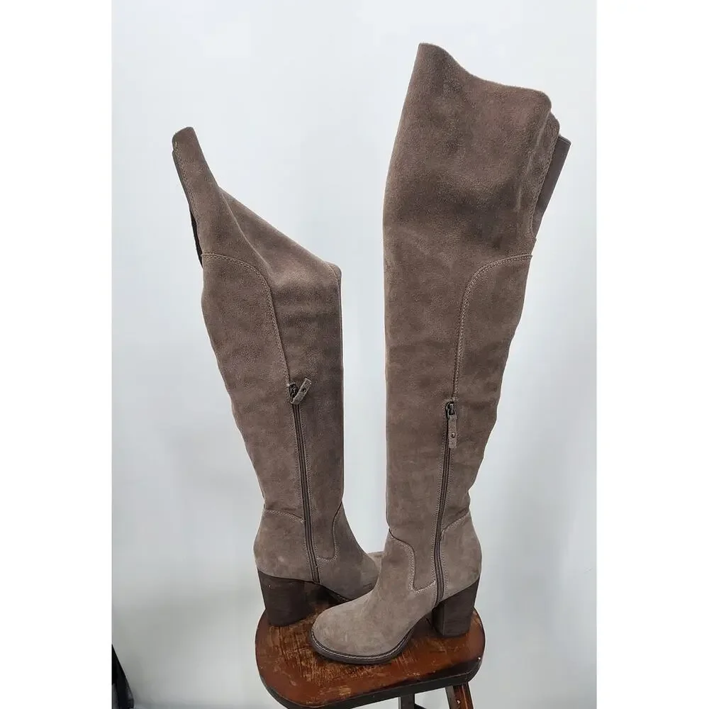Kelsi Dagger X Anthropologie‎ Brooklyn Logan Over-The-Knee Boots Grey Size 8.5
